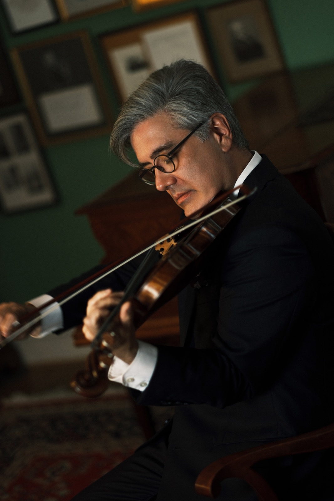 Violinist in a study