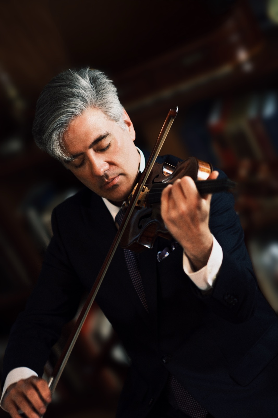 Violinist performing, close-up